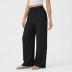 FlowEase Women's Wide Leg Drawstring Pants with Pockets