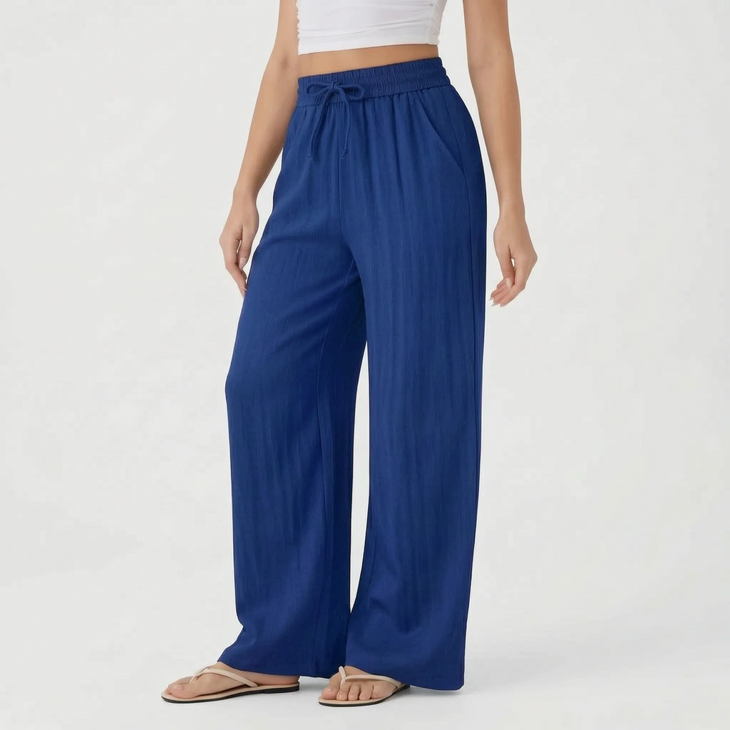 FlowEase Women's Wide Leg Drawstring Pants with Pockets