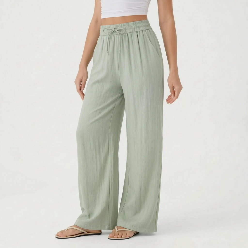 FlowEase Women's Wide Leg Drawstring Pants with Pockets
