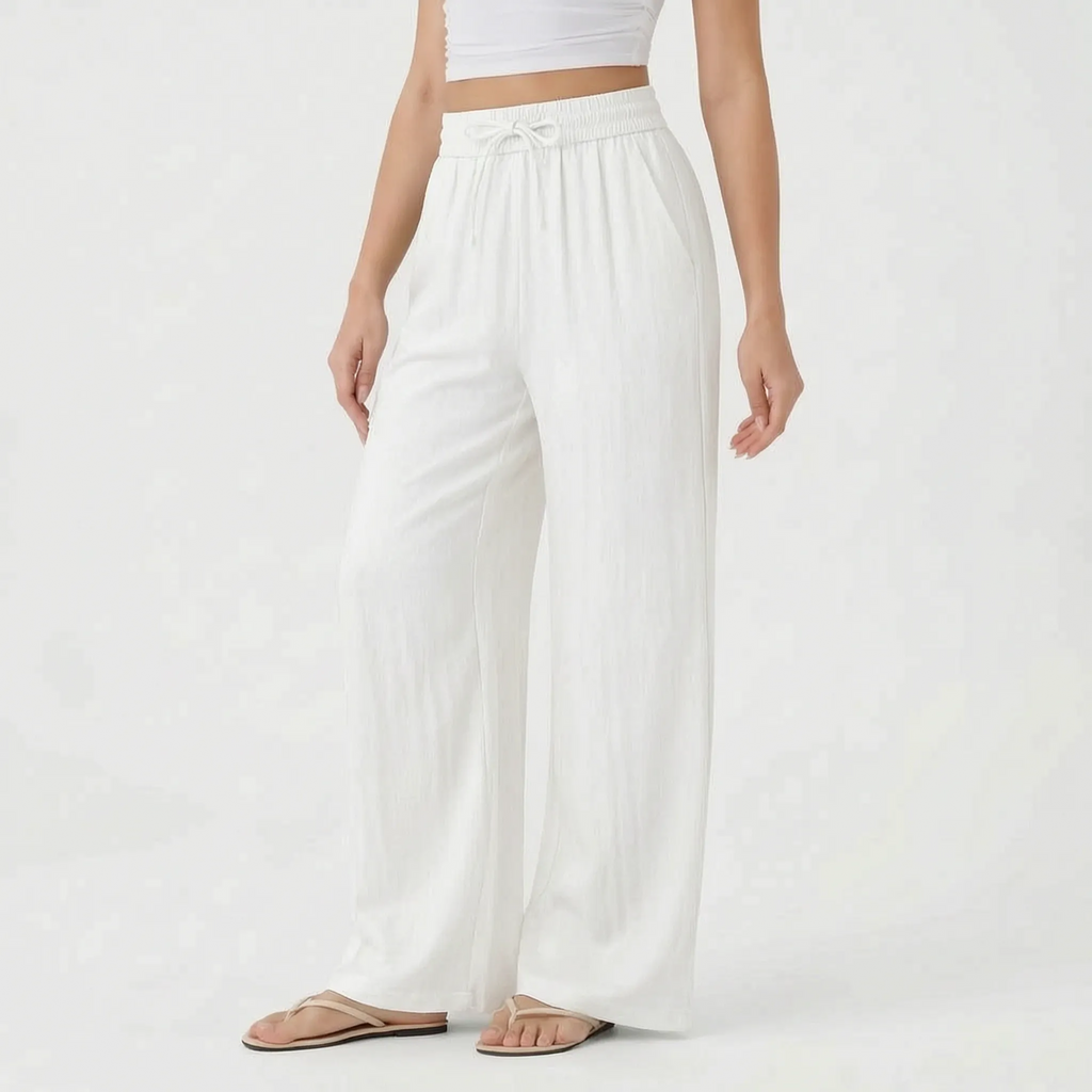 FlowEase Women's Wide Leg Drawstring Pants with Pockets