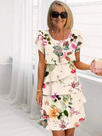 Bloomridge Pleated Dress | Women's Floral Ruffle Midi Dress