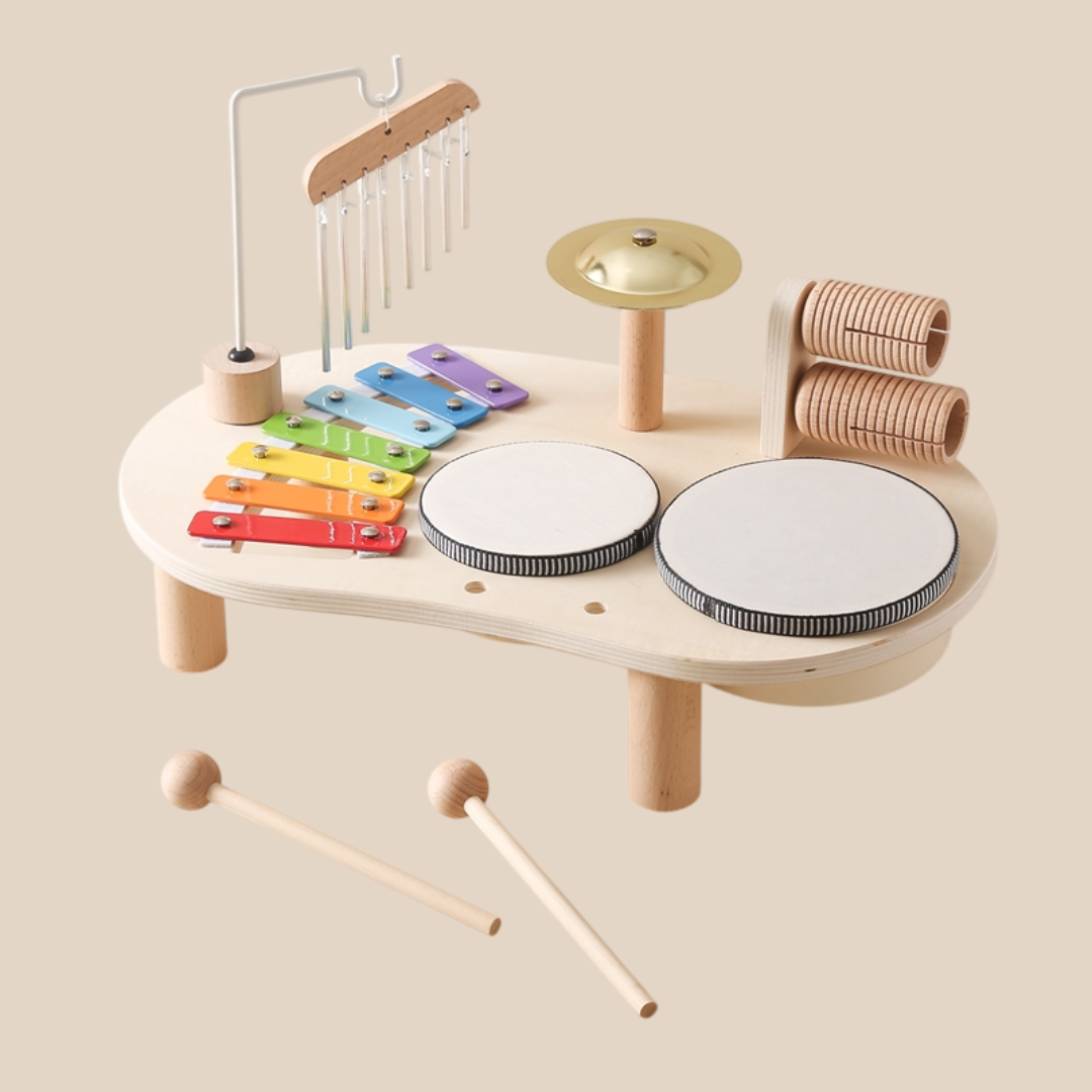 MelodyNest Wooden Music Activity Table for Toddlers Learning Through Play