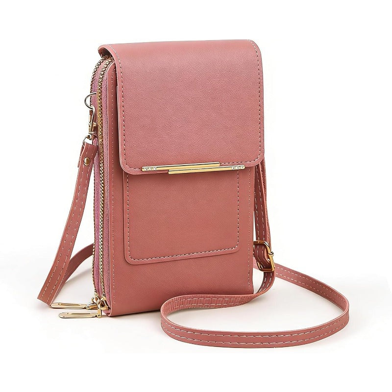 CarryEase Crossbody Phone Bag with Touchscreen Pocket and RFID Protection