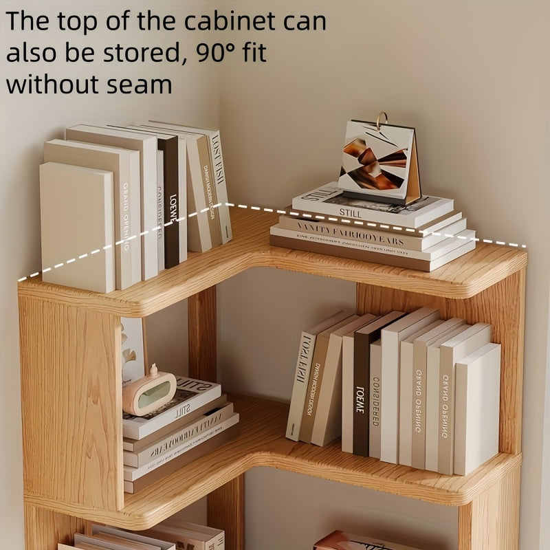 Solid Wood Corner Storage Shelf Unit 162cm