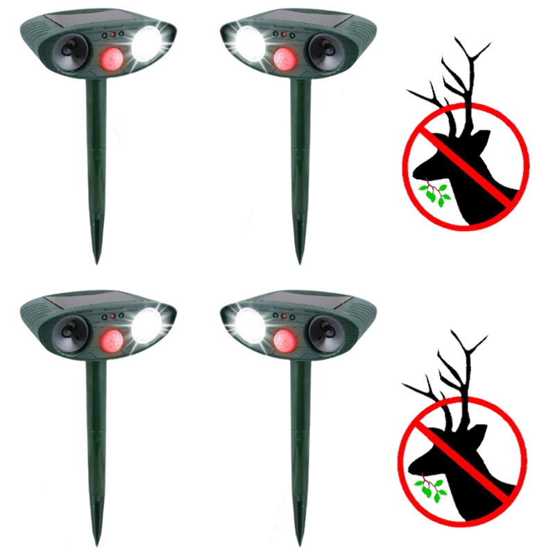 Solar Motion-Activated Ultrasonic Animal Deterrent for Gardens and Yards