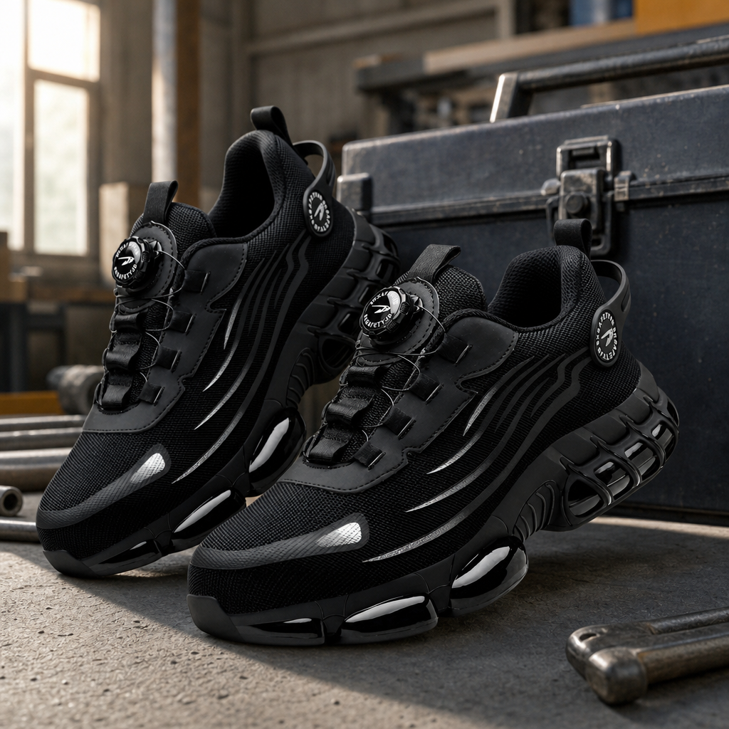 ForgeStep Men's Lightweight Safety Work Shoes with Quick Lace System