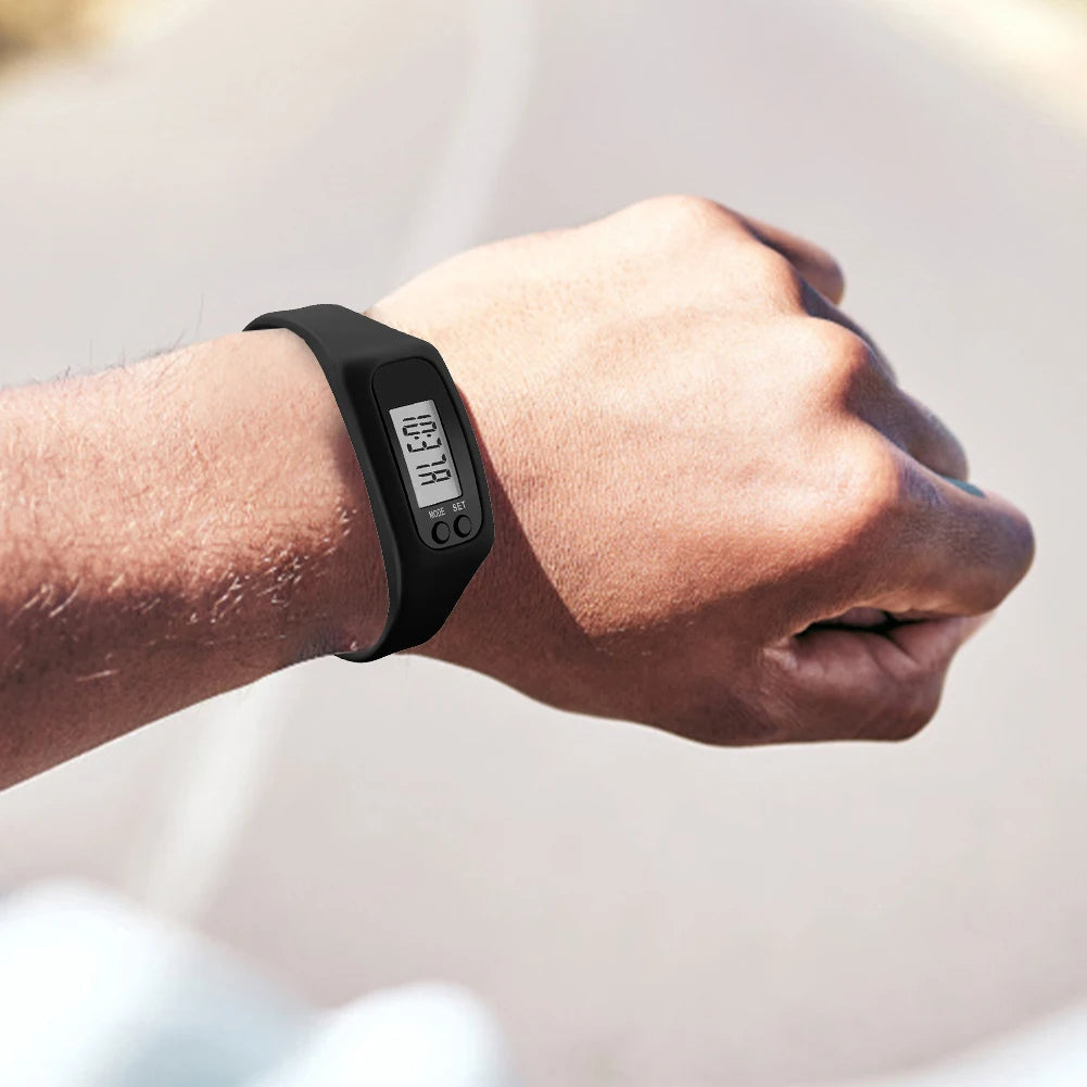 MoveTrack Digital Pedometer Watch with Step Counter and LED Display