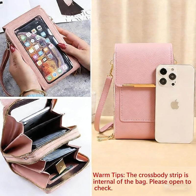 CarryEase Crossbody Phone Bag with Touchscreen Pocket and RFID Protection