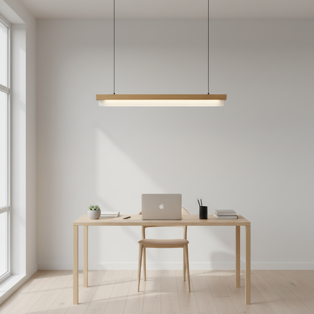 Linear Oak Pendant Light