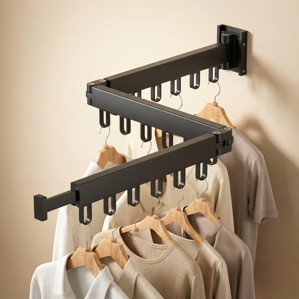 Retractable Wall Mounted Clothes Drying Rack
