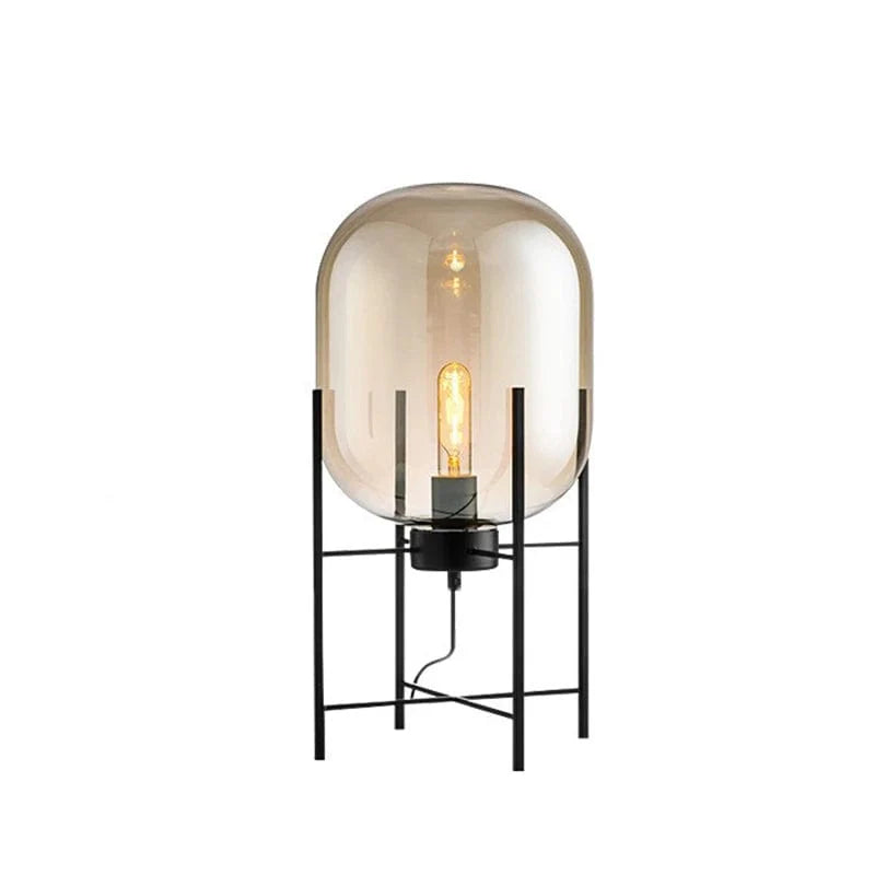 Fuméria Lampe à Poser Verre Fumé Design Moderne Minimaliste