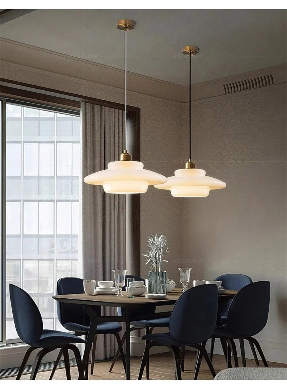 Velunor Lustre en Verre Moderne Suspension Scandinave Chic