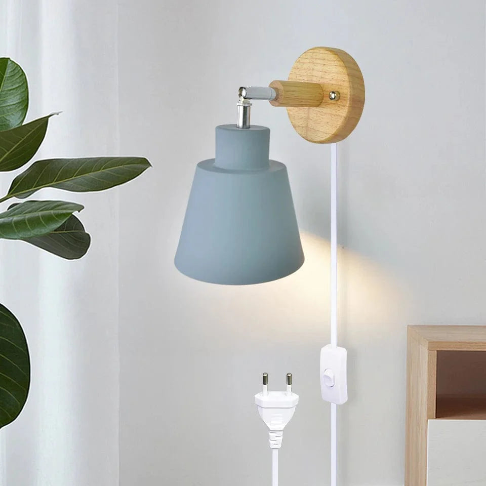 Nordéa Applique Murale Scandinave avec Prise et Interrupteur