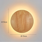 Lunéa Round Wall Light in Solid Wood