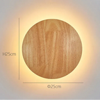Lunéa Round Wall Light in Solid Wood