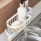 Black Élan Shower Shelf with Storage Hooks