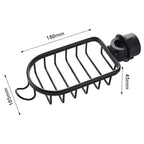 Black Élan Shower Shelf with Storage Hooks