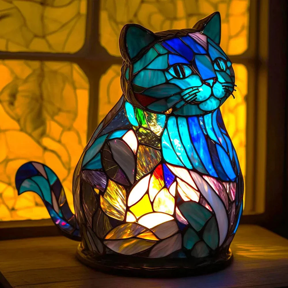 GlassMenagerie Stained Glass Style Animal Table Lamp