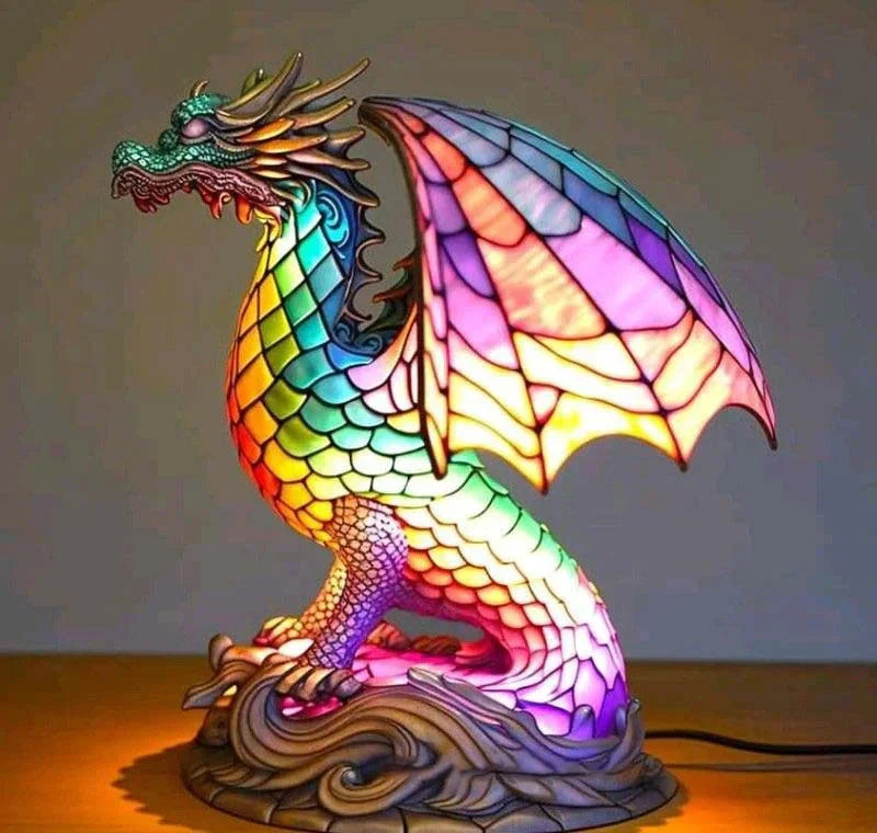 NatureGlow Stained Glass Style Animal Table Lamp