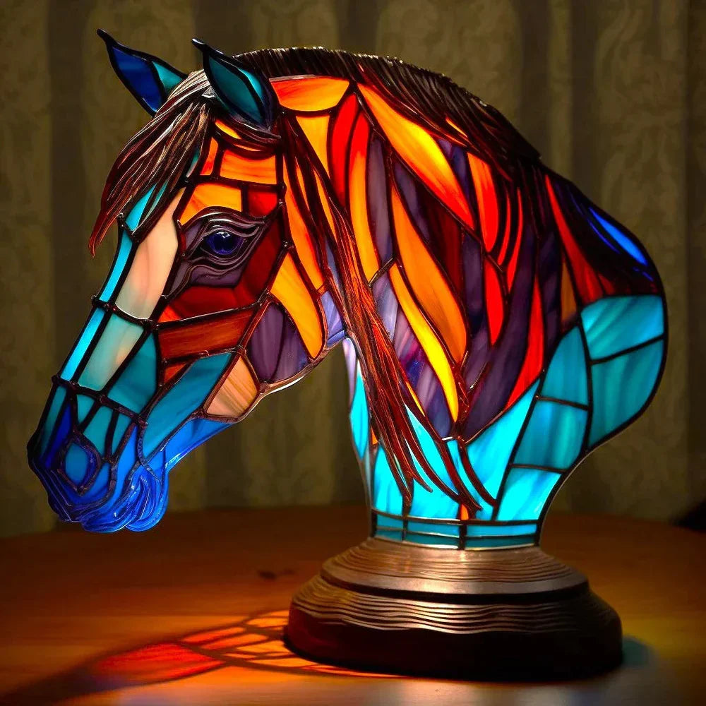 GlassMenagerie Stained Glass Style Animal Table Lamp