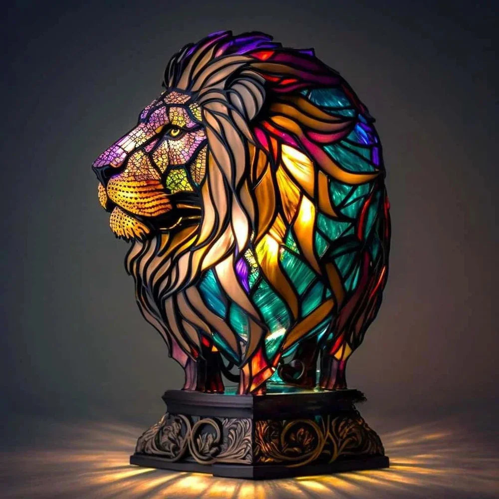 NatureGlow Stained Glass Style Animal Table Lamp