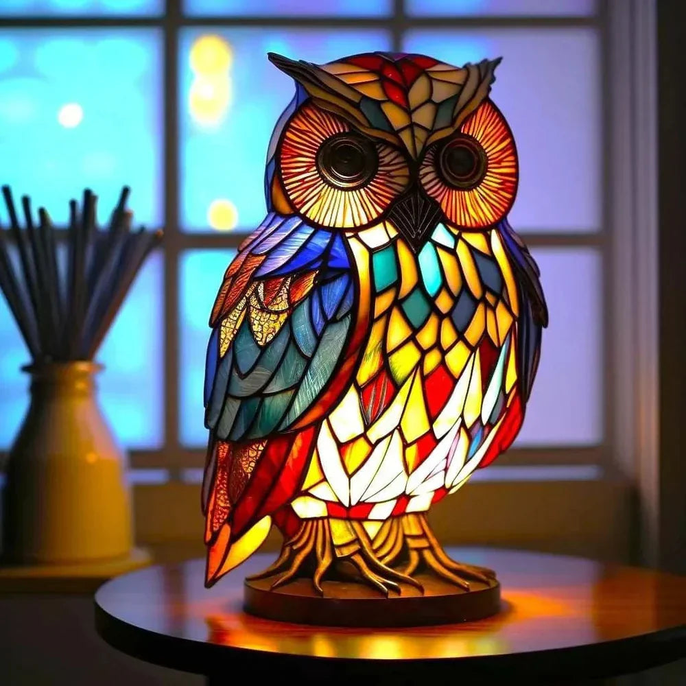 NatureGlow Stained Glass Style Animal Table Lamp