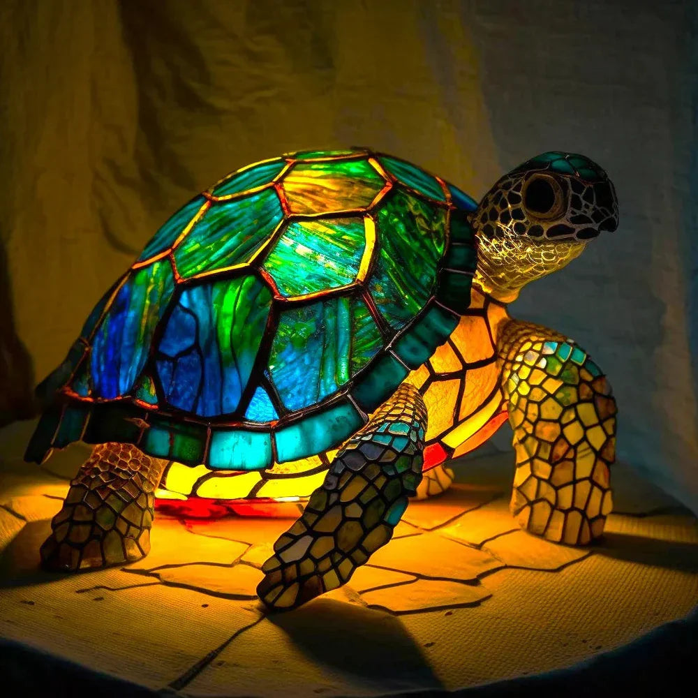 NatureGlow Stained Glass Style Animal Table Lamp