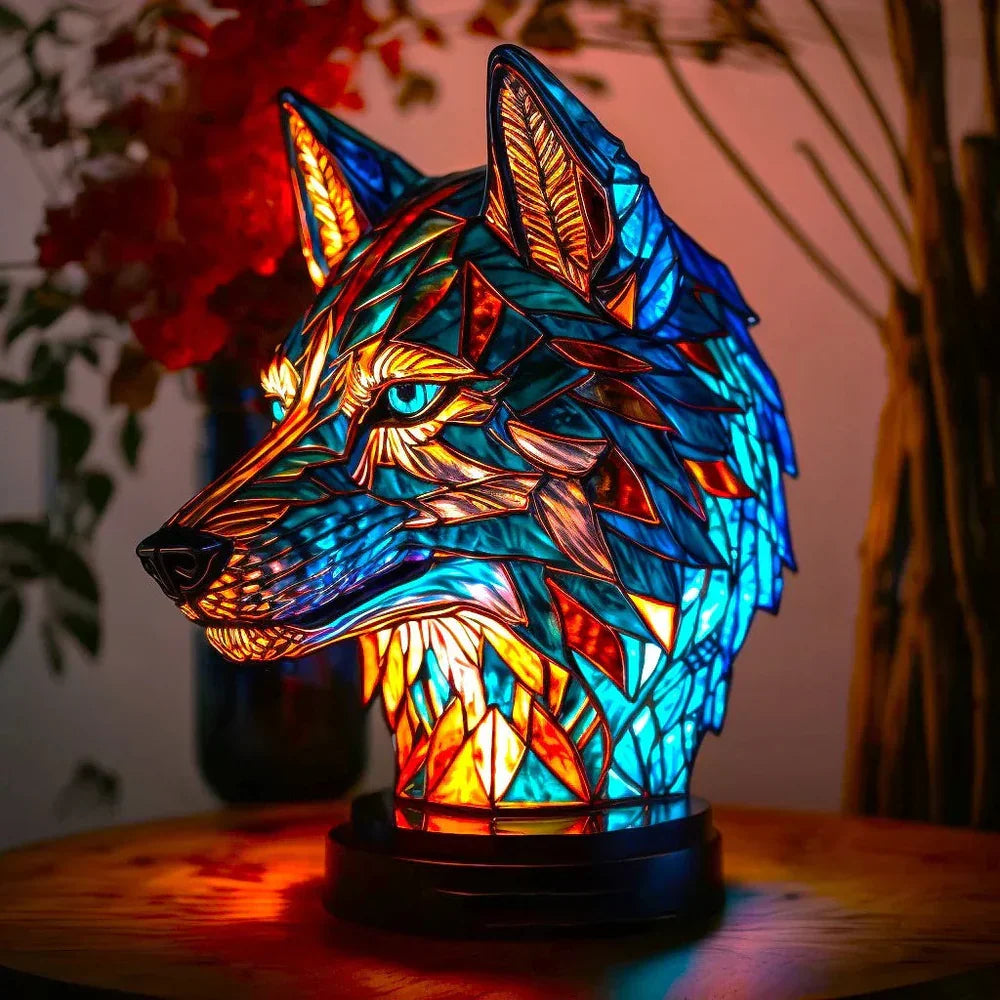 GlassMenagerie Stained Glass Style Animal Table Lamp