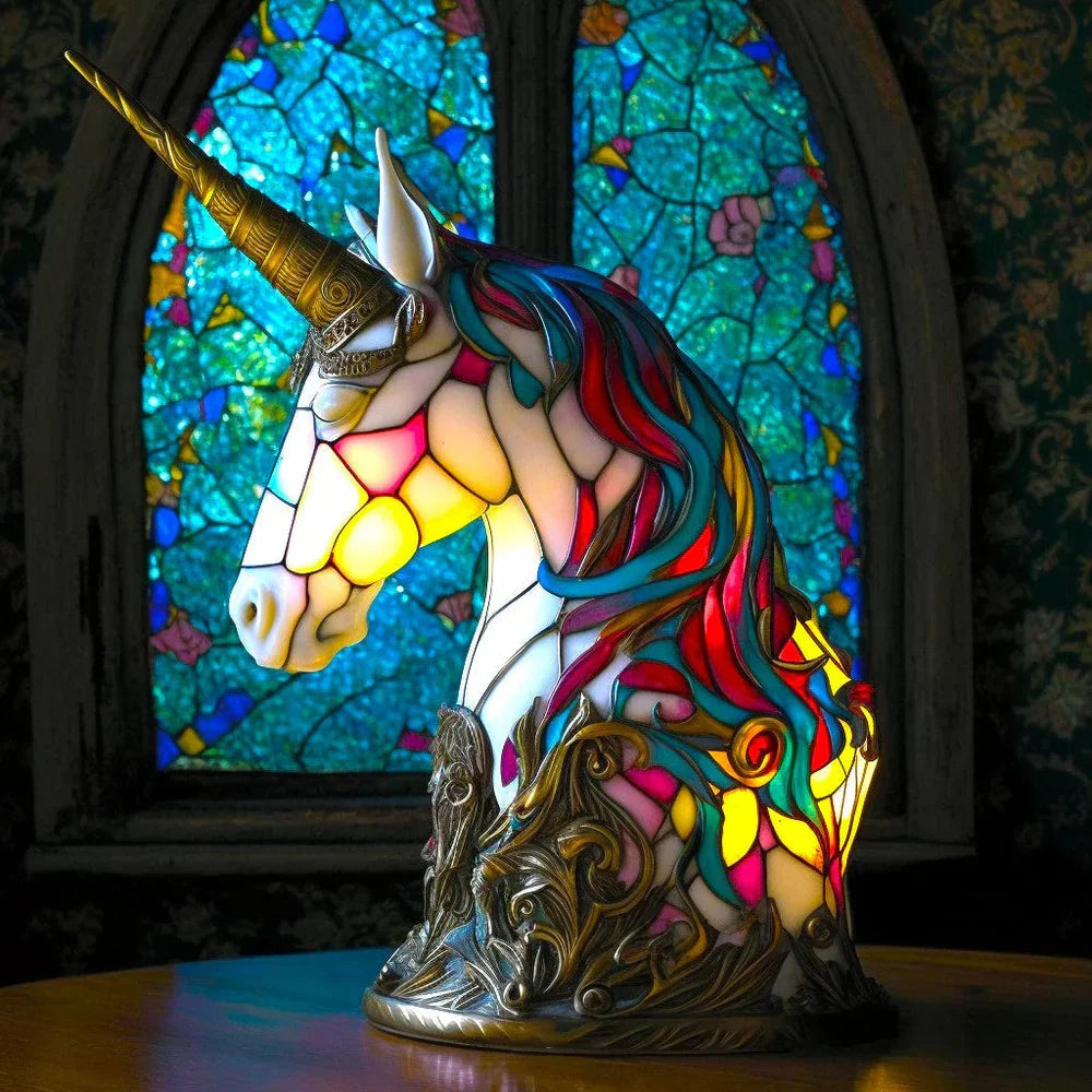 GlassMenagerie Stained Glass Style Animal Table Lamp