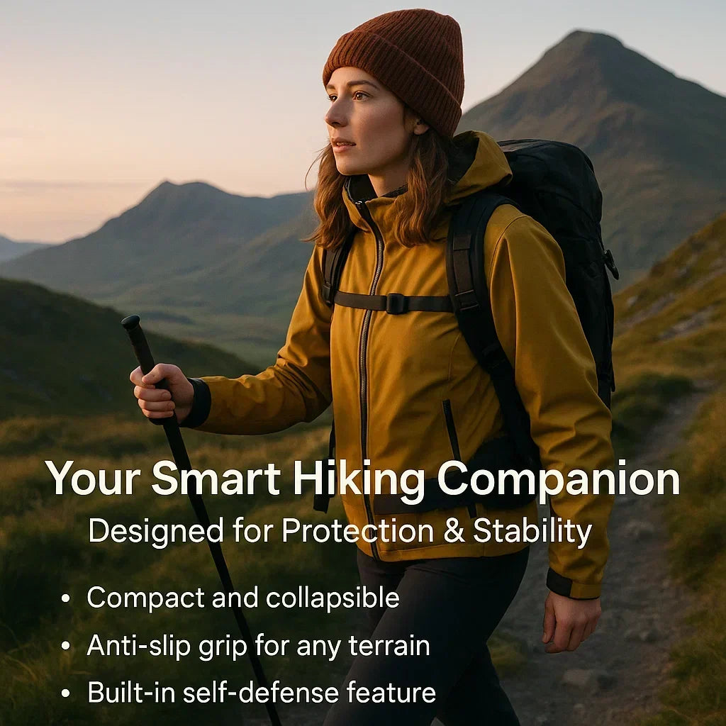 Spring-Deploy Compact Support Stick for Hiking and Urban Use