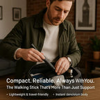 Spring-Deploy Compact Support Stick for Hiking and Urban Use