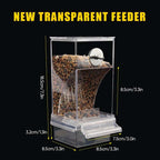 Clear Automatic Pet Bird Feeder with No-Spill Design