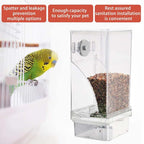 Clear Automatic Pet Bird Feeder with No-Spill Design