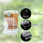 Clear Automatic Pet Bird Feeder with No-Spill Design