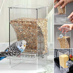 Clear Automatic Pet Bird Feeder with No-Spill Design
