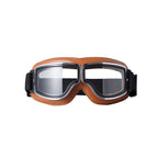 Retro Aviator Over-Glasses Motorcycle Goggles – Leather Foldable Design
