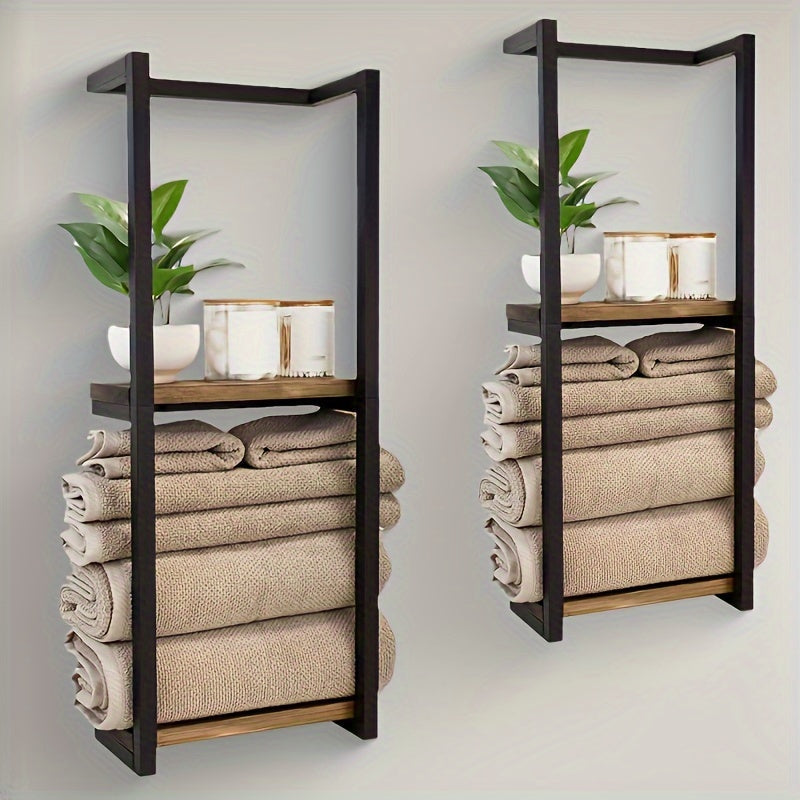 Wall Mounted Stainless Steel 2 Tier Towel Rack