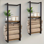 Wall Mounted Stainless Steel 2 Tier Towel Rack