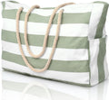 CoastCarry Waterproof Oversized Beach Tote with Zipper and Bottle Pockets