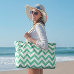 CoastCarry Waterproof Oversized Beach Tote with Zipper and Bottle Pockets