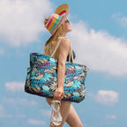 CoastCarry Waterproof Oversized Beach Tote with Zipper and Bottle Pockets