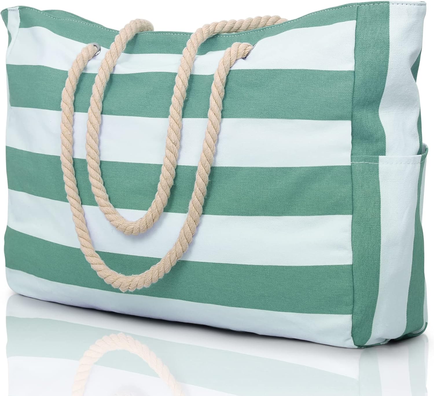 CoastCarry Waterproof Oversized Beach Tote with Zipper and Bottle Pockets