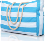CoastCarry Waterproof Oversized Beach Tote with Zipper and Bottle Pockets
