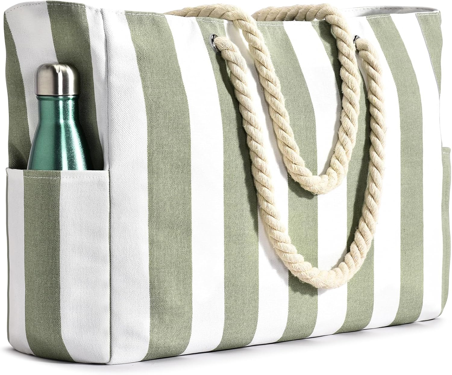 CoastCarry Waterproof Oversized Beach Tote with Zipper and Bottle Pockets