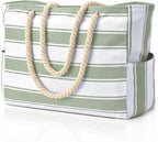 CoastCarry Waterproof Oversized Beach Tote with Zipper and Bottle Pockets