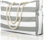 CoastCarry Waterproof Oversized Beach Tote with Zipper and Bottle Pockets