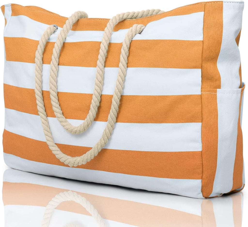 CoastCarry Waterproof Oversized Beach Tote with Zipper and Bottle Pockets
