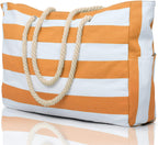 CoastCarry Waterproof Oversized Beach Tote with Zipper and Bottle Pockets