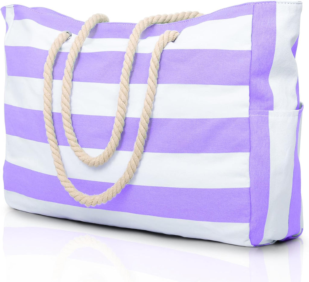 CoastCarry Waterproof Oversized Beach Tote with Zipper and Bottle Pockets