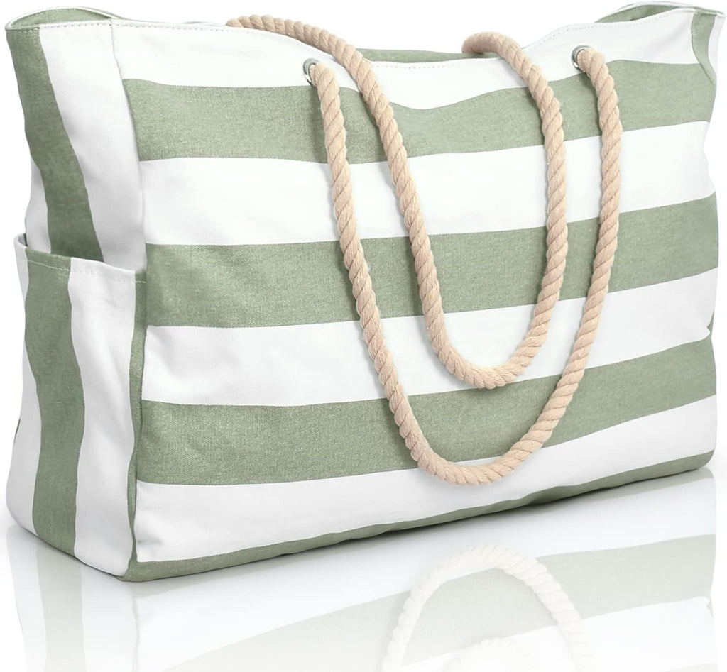 CoastCarry Waterproof Oversized Beach Tote with Zipper and Bottle Pockets